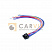 Черный автомобильный видеорегистратор CARVIS MD-444HDD Lite с металлическим корпусом, ребрами охлаждения, портом USB, слотом для карты памяти и светодиодными индикаторами состояния работы, с подключенными кабелями с разъемами для установки в системы видеонаблюдения.