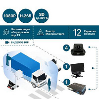 Компактная система мониторинга транспорта NSCAR AJ108 с четырьмя камерами Full HD и водонепроницаемыми разъемами обеспечивает полный круговой обзор вокруг автомобиля. Монитор 7″, блок управления с видеорегистратором и пульт управления позволяют безопасно парковаться и маневрировать в ограниченном пространстве. Кабели для подключения входят в комплект, карта памяти приобретается отдельно.